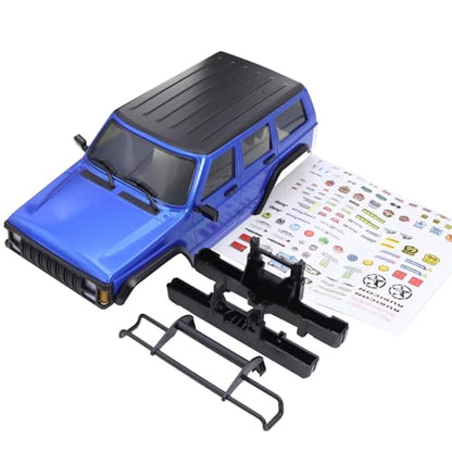 RC car Components Compatible with TRX4M for Bronco for Defender 1/18 RC Car Parts 6.10in Wheelbase Hardtop Body Shell Kit with Front Rear Bumpers(Blue) - color: Blue