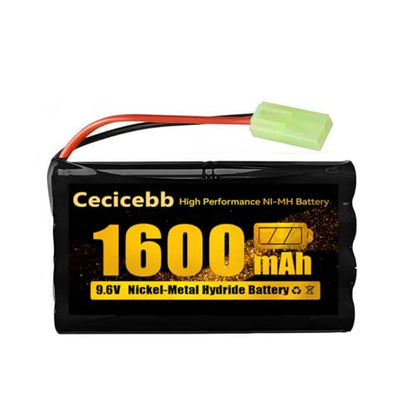 9.6V 1600mAh NI-MH Rechargeable Battery Pack with Mini Tamiya for RC Car Boats Robots Vehicles Trucks