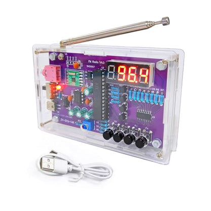 FM Radio Kit Soldering Practice Kit DIY School Project FM 87-108MHz with 2 Power Supply Modes, Soldering Learning and Teaching for Beginners, Adults EK1989