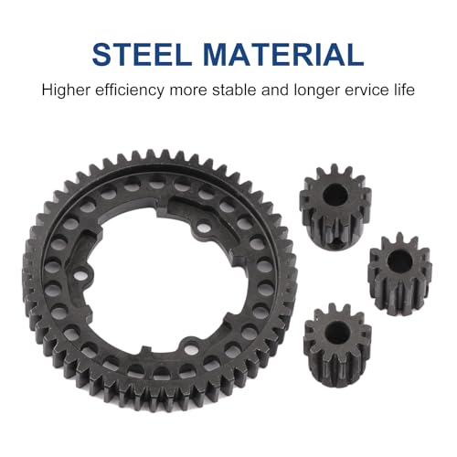 Aimrock Harden Steel Mod 1 54T Spur Gear and 5mm 11T 12T 13T Pinion Gear Combo Upgrade Option Parts for Traxxas XRT X-Maxx E-Revo Funco Maxx XO-1 RC Car (54T 11T 12T 13T) - size: 54T 11T 12T 13T