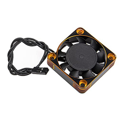ShareGoo Alloy Brushless Motor ESC Cooling Fan Heatsink 18000RPM 40x40mm JST Plug for 1/8 1/10 1/12 RC Car 540 550 Brushless Motor,4010 (Black-Gold) - color: Black-Gold