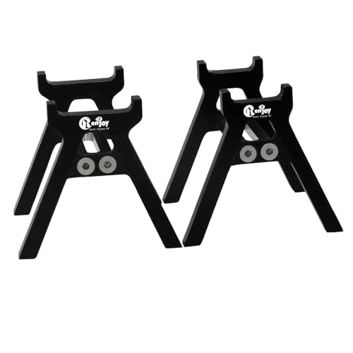 RC Car Stand Aluminum Alloy RC Car Static Display Stand Work Stand for 1/18 1/24 TRX4M FCX18 SCX24 FCX24 RC Car Upgrade Parts, All Black - color: All Black