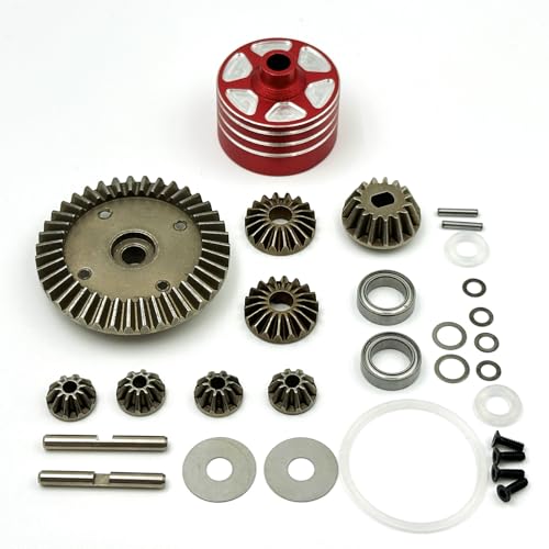 Metal Differential Case & Bevel Gear Set (39T), CNC Aluminum Housing, Steel Gears, 1/10 RC Upgrade Part