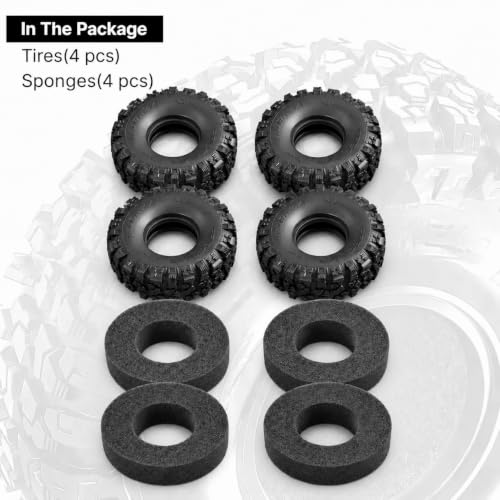 Mud Pro-X 1.9" M/T Tires - 120mm Self-Cleaning Aggressive Tread RC Crawler for 1/10 RC Crawler Upgrade, Compatible with FMS FCX10,SCX10,TRX4 (4pcs) - style: 4pcs