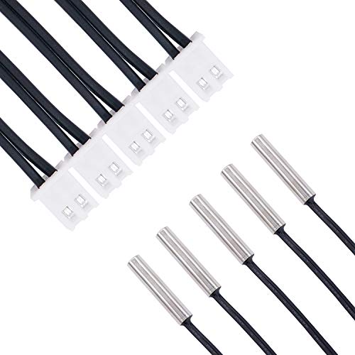 TWTADE 2 Pcs 3M 10K B3950 Thermistor Temperature Sensor,able to Support -25 to 125 Degree Celsius,Sensitive NTC Temperature Sensor Probeprobes has 5 * 25mm Stainless Steel housing NTC-3M-2P - size: 3M