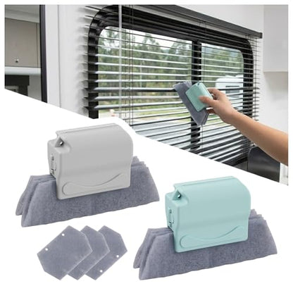 2PCS Magic Window Track Cleaner Tool Kit,Detachable Car Window Groove Cleaning Brush for Cleaning Dust,Essential Car Windows Sill Cleaner Tool for Door Tracks with Non-slip Handle