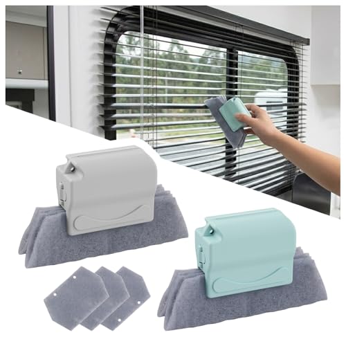 2PCS Magic Window Track Cleaner Tool Kit,Detachable Car Window Groove Cleaning Brush for Cleaning Dust,Essential Car Windows Sill Cleaner Tool for Door Tracks with Non-slip Handle