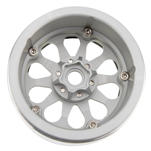 MEUS RACING 2.2 Beadlock Wheels Rims Deep-Dish Wheel for Axial SCX10 Traxxas TRX4 Vanquish VS4-10 Redcat Gen8 1/10 RC Crawler Upgrades (Silver) - color: Silver