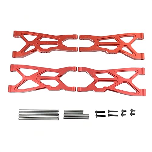 Front Rear Suspension Arm Set for ARRMA Typhon 3S BLX Big Rock 3S (Red) | 6061-T6 Aluminum,CNC Machined,Heavy Duty,Direct Replacement,Improved Stability,AR330543,AR330540 - color: Red