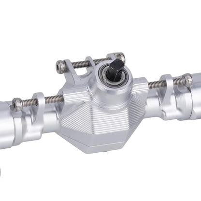Ascent-18 Portal Axle Set for Redcat Ascent-18 Upgrade, CNC Aluminum Front & Rear Axles with Brass Portal Covers, Steel Gears, Servo Mount & Steering Links (Silvery) - color: Silvery