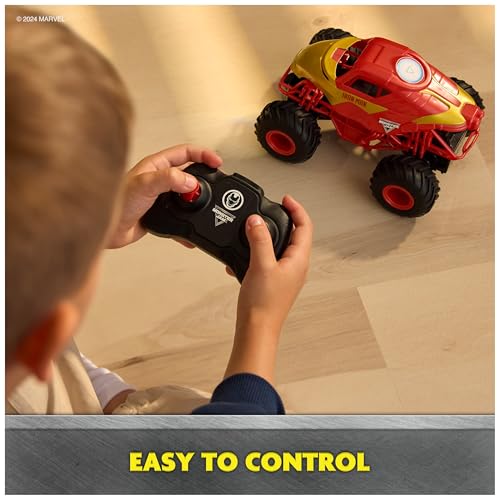 Monster Jam Marvel Iron Man RC Truck, 1:24 Scale | Remote Control Truck Toy, Durable Construction, Authentic Design, Easy to Use Remote, Pretend Play Gifts for Kids Ages 4+ - style: Marvel Iron Man