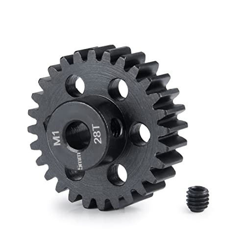 M1 Motor Steel Gear 28T for 1/10 1/8 1/7 RC Car Trucks Buggy | 5mm Shaft Pinion Gears Upgrade Parts - size: 28T