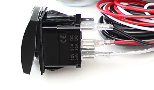 iJDMTOY 2-Output Universal Relay Wiring Harness with Blue LED Spot Light ON/OFF Rocker Switch, 2-Pin Quick-Connect, Manual Operation - style: Spot Lights