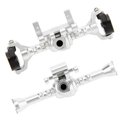MEUS RACING Ascent 32 Axle Housing with Skid Plate Diff Cover and Steering Knuckles Kit for Redcat Ascent-32 1/32 RC Crawler Upgrades (Silver) - color: Silver