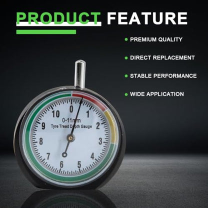 1pc Car Wheel Tire Tyre Tread Depth Gauge Meter Indicator Pointer Measure Device Tool 0-11mm Tire Condition Monitor Display Accessories