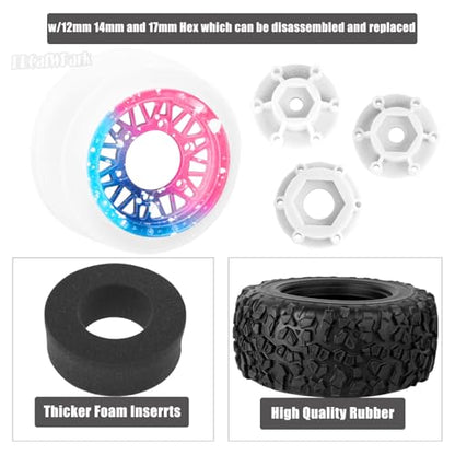 12mm/14mm/17mm Hex RC Truck Tires for Slash 2WD 4×4,Arrm a Senton,Axia1,Rc 4wd,Red cat,RC Short Course Truck Wheels and Tires,Colour - color: Colour - (12mm/14mm/17mm Hex)