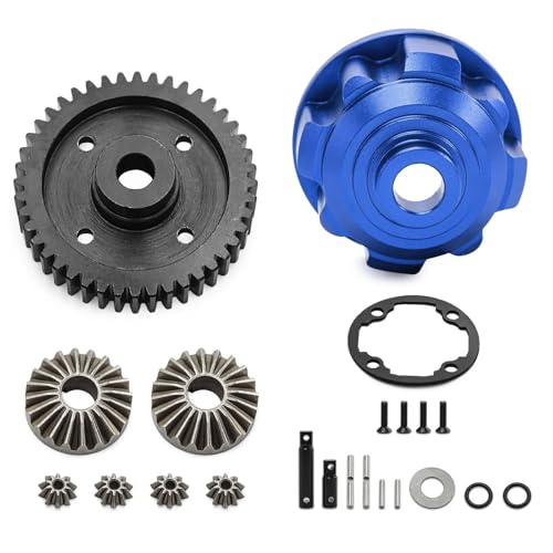 RC Car Toys For Traxxas For Maxx For Slash For UDR For WideMaxx 1/10 1/8 Full Set Front Rear Center Metal Differential 37T 13T Steel Gear(Center blue) - color: Center blue