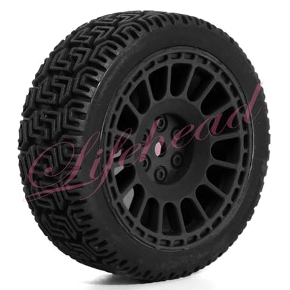 Lifehead 2.68 inch RC On Road Racing Car Tires and Wheels for 1/10 RC On-Road Touring Drift Car HSP Tamiya XV01 TT01 TT02 HPI Kyosho FAZER MK2 /12mm Hex - color: Black 2