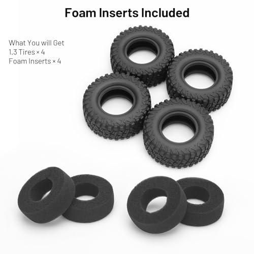 1.3 RC Crawler Tires, daitoku 65 * 25mm Super Soft Sticky 1.3 RC Car Tires for SCX24 TRX4M AX24 1/18 1/24 Crawler - style: Style C