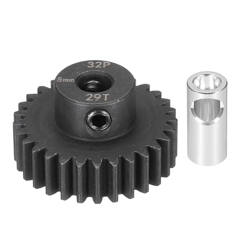MECCANIXITY Steel 32P Gear Set with Gear Adapter 29T 5mm Shaft Motor Gears for RC Vehicles Truck Drift Car Part, Black - size: 29T