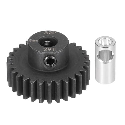 MECCANIXITY Steel 32P Gear Set with Gear Adapter 29T 5mm Shaft Motor Gears for RC Vehicles Truck Drift Car Part, Black - size: 29T