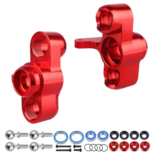 Aluminum Front Steering Blocks Steering Knuckle for Arrma 1/8 Kraton/Outcast/Notorious 6S BLX Upgrades Parts,Replace AR330505 (Red) - color: Red