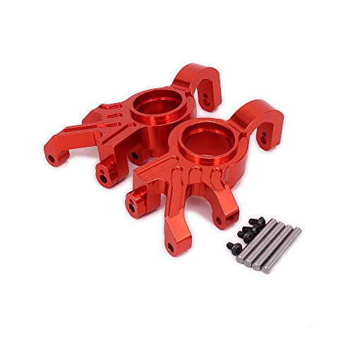 2pcs Alloy Steering Hub Carrier Blocks 7737 for RC Hobby Car 1/5 1/6 X-MAXX (Red)