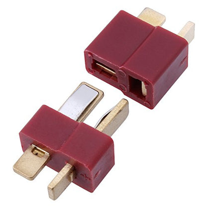 Hobbypark 10 Pairs T-Plug Connectors Male & Female Deans Style w/Shrink Tubing for RC LiPo Battery Pack ESC Electric Engine Motor Parts