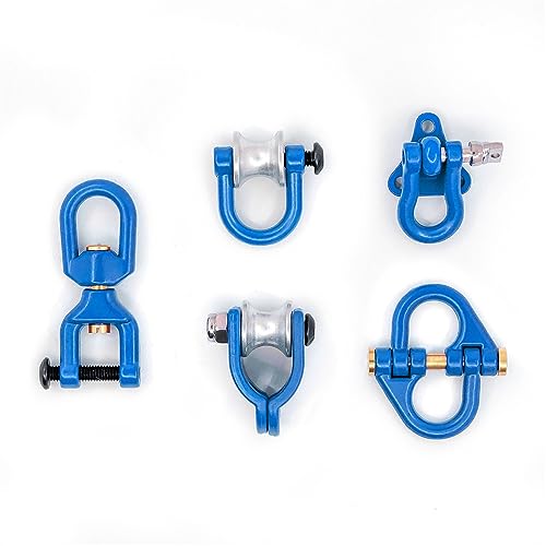 Metal Bumper Trailer Hooks Rescue Tow Shackles Set RC Parts for TRAXXAS TRX4 Axial SCX10 D90 1/10 RC Crawler Car (Blue)