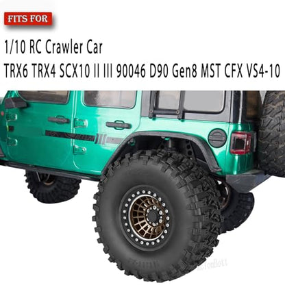 RC Aluminum 2.2" Beadlock Wheel Tires Set for 1/10 RC Crawler Car,TRX6 TRX4 SCX10 II III 90046 D90 Gen8 MST CFX VS4-10,RC Wheels 2.2 Beadlock Wheel Rims,(4PCS) Brown - color: Brown- (Rc Wheels Tires)
