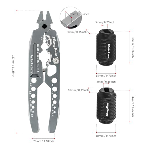 Metal Shock Absorber Pliers Rod Ball Clamp & Ball Joint Wrench Multi-Function RC Tool Combo Set for 1/8 1/10 RC Car, Titanium