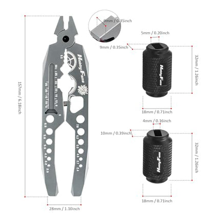 Metal Shock Absorber Pliers Rod Ball Clamp & Ball Joint Wrench Multi-Function RC Tool Combo Set for 1/8 1/10 RC Car, Titanium