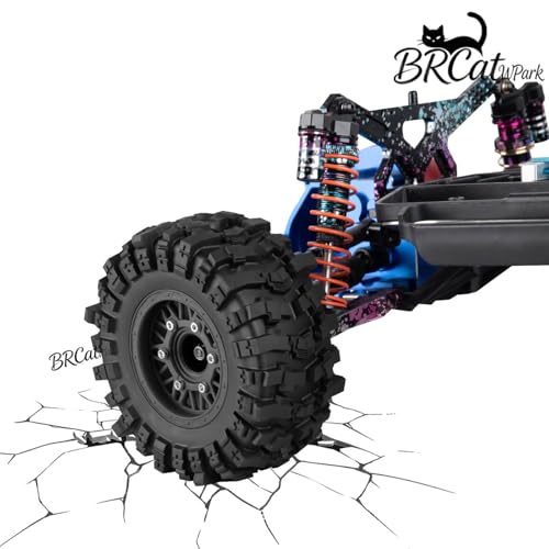 12/14/17mm Hex Hubs RC Truck Tires and Wheels for Slash 2WD 4X4,Arrm a Senton,Axia1,Rc 4wd,Red cat RC Truck,BRCatWPark RC Short Course Truck Wheels and Tires w/Sponge,(4Pcs) Black - color: Black - (12/14/17mm Hex)