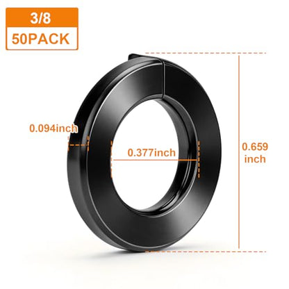 50Pcs 3/8" Spring Lock Washer, Black 304 Stainless Steel | SAE Split Lock Washer, Lock Washers & Flat Washers for Screws Bolts - color: Black, size: 3/8 Inch