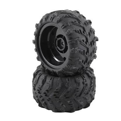 RC Tires, 2Pcs 1/6 Scale 12mm Hex RC Wheels and Tires RC Rubber Wheel Tire Tyre, High Resilience RC Drift Car Tires and Wheel Rims RC Car Accessory for SCY 16101 16102 1/16 RC Car