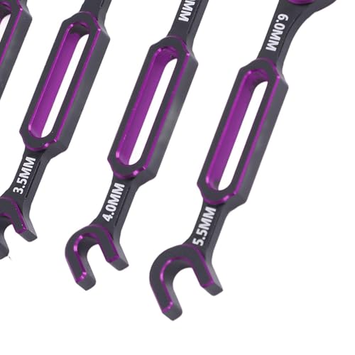Drfeify 4PCS RC Car Wrench Repair Tool, 3.0/3.2/3.5/3.7/4.0/5.0/5.5/6.0mm RC Turnbuckle Nut Ball Joint Remover Universal Upgrade Parts (Purple) - color: Purple