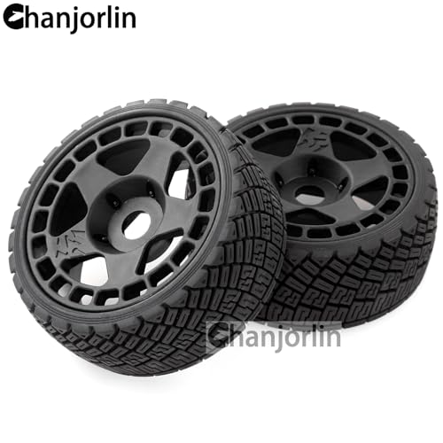 1/8 1/7 RC On Road Tires And Hard Plastic Rally Racing Wheels 17mm Hex Touring Tyres OD 3.94'' For 1:8 1:7 Street Drift Car ARRMA Losi Kyosho GT2 W10 Tamiya HPI WR8 HSP 4PCS (Black) - color: Black
