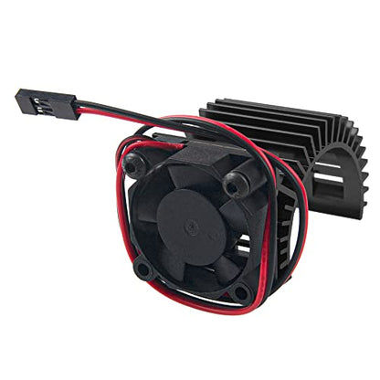 RC Motor Heatsink 540 545 550 Brushless Brushed Electric Engine Heat Sink with 5-6V Cooling Fan Compatible with Traxxas HSP HPI Wltoys Himoto Axial Tamiya 1/10 RC Crawler Truck Car (Black) - color: Black