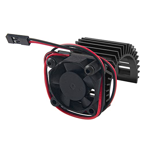 RC Motor Heatsink 540 545 550 Brushless Brushed Electric Engine Heat Sink with 5-6V Cooling Fan Compatible with Traxxas HSP HPI Wltoys Himoto Axial Tamiya 1/10 RC Crawler Truck Car (Black) - color: Black