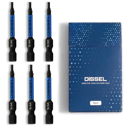 5/64 Hex Bit Set - SAE Magnetic 5/64 Allen Wrench, Durable S2 Steel Hex Driver for Bike, Furniture & RC Repairs (6pc). Impact Grade Allen Bits Designed for Precision and Durability. - size: 5/64", style: SAE