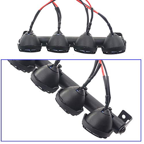 ShareGoo RC 4Led LED Light Bar Headlight Metal Roof Lamp Compatible with Traxxas TRX4 Axial SCX10 90046 D90 RC4WD 1/10 RC Crawler Car,100mm/3.9"