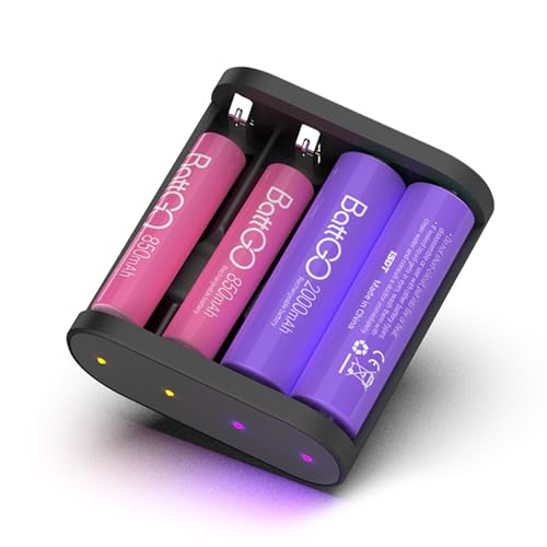 ISDT A4 Air Smart Battery Charger AA AAA 4 Bay Portable Charger with USB C Port Fast Charging for NiMH NiCd Lithium Rechargeable Batteries with Bluetooth APP Connection (Black) - size: 4 Slot