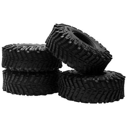 ShareGoo 4Pcs RC 1.9 Crawler Tires 1.9inch Rubber Tire 120x44mm w/Foam Inserts Compatible with Axial SCX10 II III Traxxas TRX4 Redcat Gen8 Gen7 1/10 RC Crawler Car (Style 2) - style: Style 2