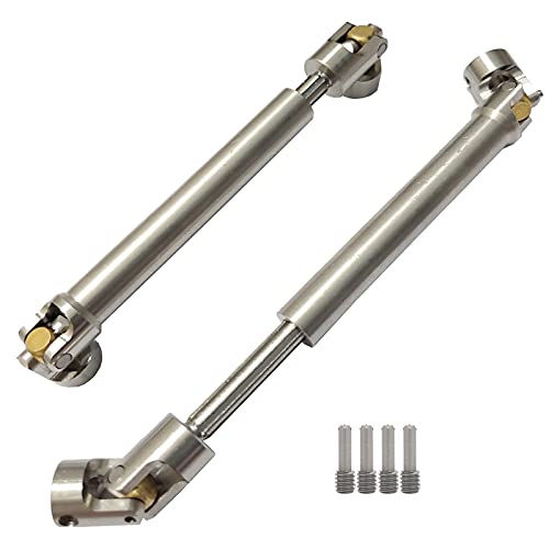 2Pcs Stainless Steel Drive Shafts 112-165mm for 1/10 RC Crawler | 4.4inch-6.47inch,Copper joint,Sturdy,Silver - size: 112mm-165mm