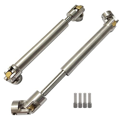 2Pcs Stainless Steel Drive Shafts 112-165mm for 1/10 RC Crawler | 4.4inch-6.47inch,Copper joint,Sturdy,Silver - size: 112mm-165mm