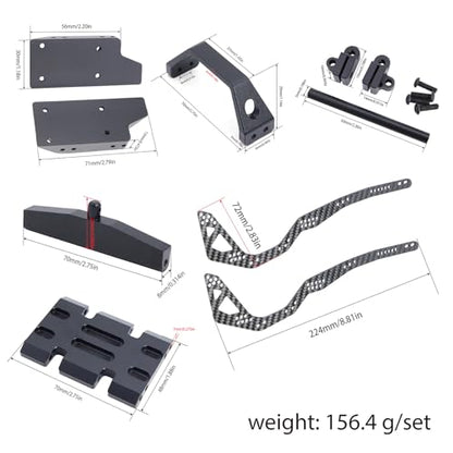 High Clearance Carbon LCG Chassis Kit Fiber Carbon Rails Body Mount Front Rear Chassis Brace Skid Plate Sliders Upgrade Parts (Chassis Kit)