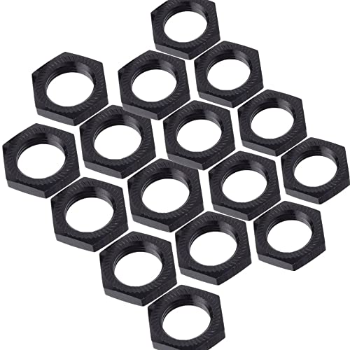 Aluminum 17mm Wheel Nut Thread 1.0mm for 1/7 1/8 RC Model Car ARRMA 6s HSP Redcat Himoto Monster Trucks Off Road Buggy Upgraded Parts 16 pcs/Set (Black) - color: Black