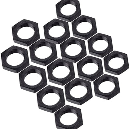 Aluminum 17mm Wheel Nut Thread 1.0mm for 1/7 1/8 RC Model Car ARRMA 6s HSP Redcat Himoto Monster Trucks Off Road Buggy Upgraded Parts 16 pcs/Set (Black) - color: Black