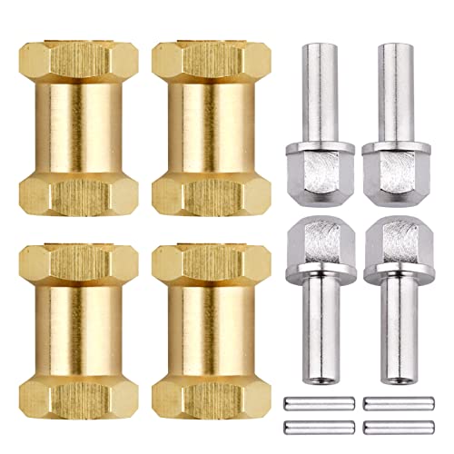 4pcs 12mm Brass Wheel Hex Hub Offset Extension Hex Drive Adapter Combiner Coupler Conversion for 1/10 RC Crawler Axial SCX10 CC01 Jeep Wrangler D90 Wraith (20mm) - size: 20mm