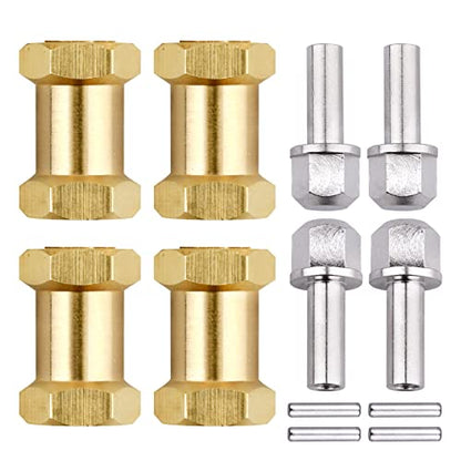 4pcs 12mm Brass Wheel Hex Hub Offset Extension Hex Drive Adapter Combiner Coupler Conversion for 1/10 RC Crawler Axial SCX10 CC01 Jeep Wrangler D90 Wraith (20mm) - size: 20mm